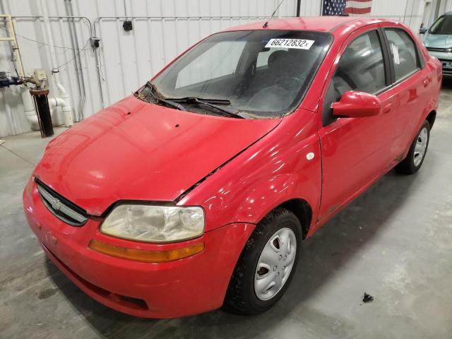 KL1TD56686B543952 - 2006 CHEVROLET AVEO BASE RED photo 2