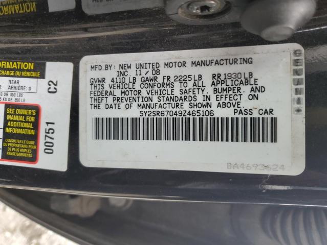 5Y2SR67049Z465106 - 2009 PONTIAC VIBE GT BLACK photo 10