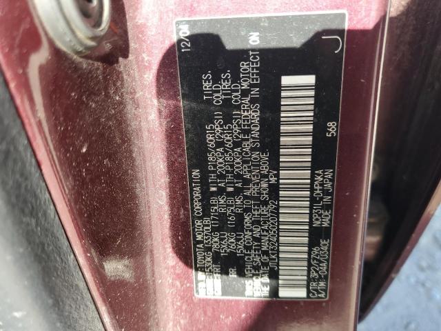 JTLKT324050207792 - 2005 TOYOTA SCION XB MAROON photo 12