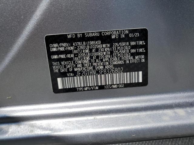 JF2GTHNC3P8326802 - 2023 SUBARU CROSSTREK LIMITED SILVER photo 13