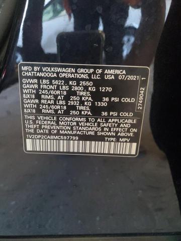 1V2DP2CA8MC597799 - 2021 VOLKSWAGEN ATLAS SE Qara foto 14