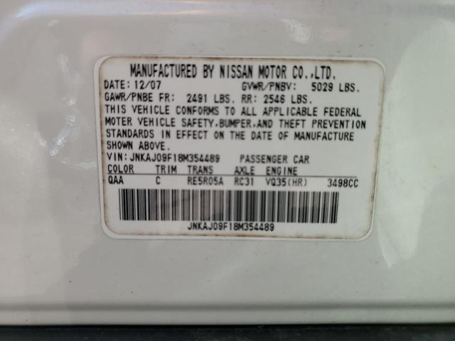 JNKAJ09F18M354489 - 2008 INFINITI EX35 BASE 白色 照片 13