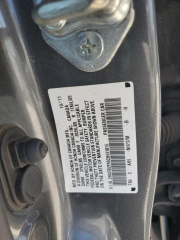 2HGFB2F93CH531815 - 2012 HONDA CIVIC EXL ვერცხლისფერი ფოტო 12