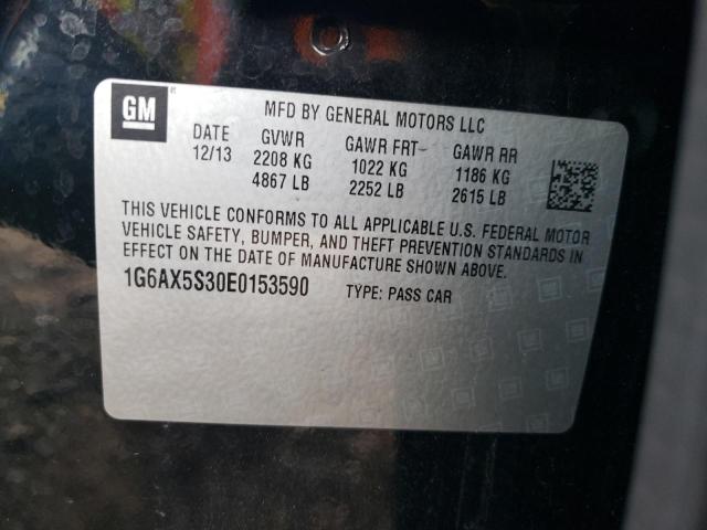 1G6AX5S30E0153590 - 2014 CADILLAC CTS LUXURY COLLECTION BLACK photo 12