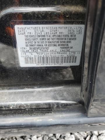 3N1AB7AP2JY347407 - 2018 NISSAN SENTRA S BLACK photo 12