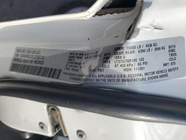 3C6UR5CJ0LG309712 - 2020 RAM 2500 TRADESMAN WHITE photo 12