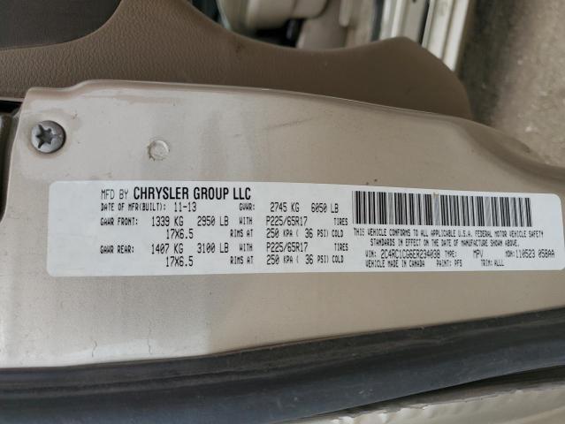 2C4RC1CG6ER234038 - 2014 CHRYSLER TOWN & COU TOURING L BEIGE photo 13