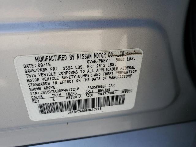 JN1BV7AR0FM417218 - 2015 INFINITI Q50 BASE SILVER photo 13