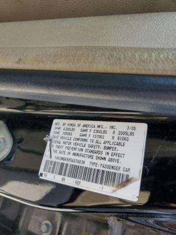 1HGCM66595A074639 - 2005 HONDA ACCORD EX BLACK photo 12