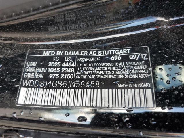 WDDSJ4GB5JN586581 - 2018 MERCEDES-BENZ CLA 250 4MATIC BLACK photo 13