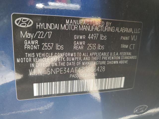5NPE34AF4JH606428 - 2018 HYUNDAI SONATA SPORT BLUE photo 12