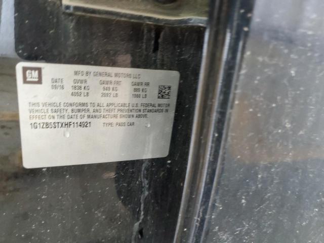 1G1ZB5STXHF114921 - 2017 CHEVROLET MALIBU LS შავი ფოტო 12