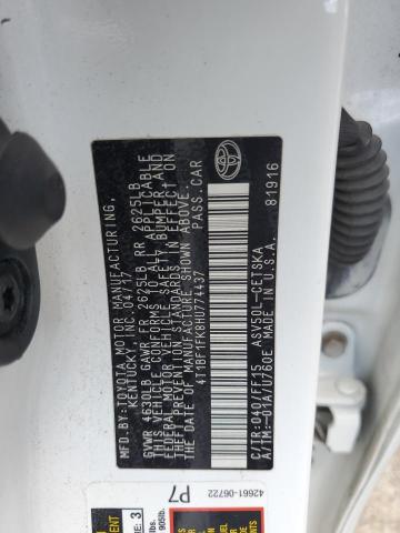 4T1BF1FK8HU774437 - 2017 TOYOTA CAMRY LE 白色 照片 12