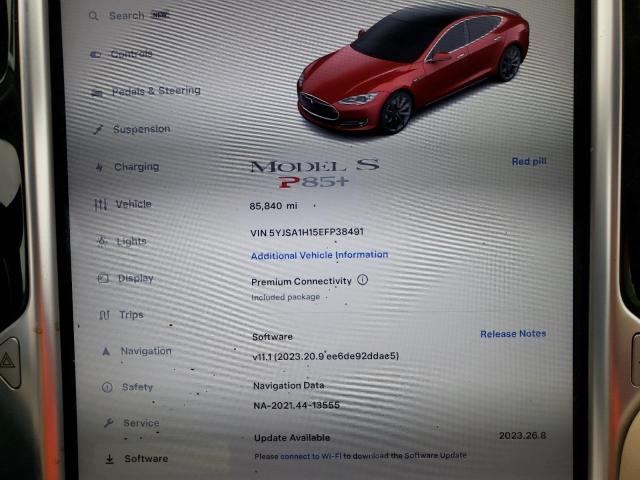 5YJSA1H15EFP38491 - 2014 TESLA MODEL S Կարմիր լուսանկար 9