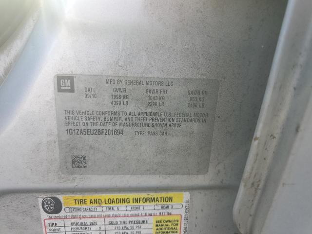 1G1ZA5EU2BF201694 - 2011 CHEVROLET MALIBU LS SILVER photo 12