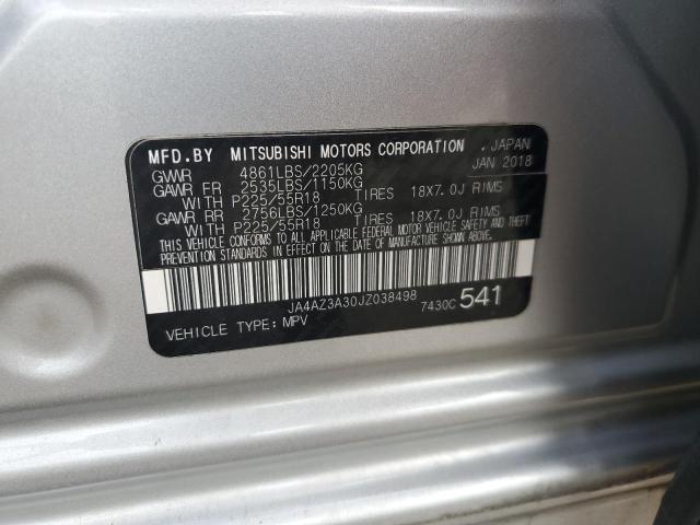 JA4AZ3A30JZ038498 - 2018 MITSUBISHI OUTLANDER SE ვერცხლისფერი ფოტო 14