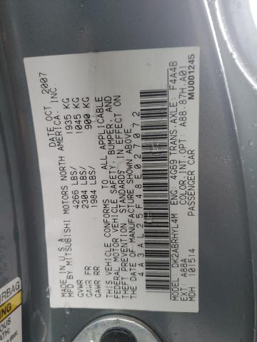 4A3AL25F48E027072 - 2008 MITSUBISHI ECLIPSE SPYDER GS 银色 照片 12