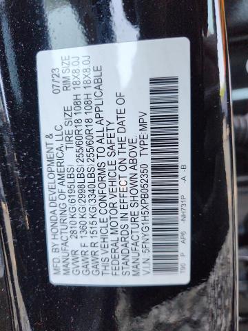 5FNYG1H5XPB052350 - 2023 HONDA PILOT EXL أسود صورة 13