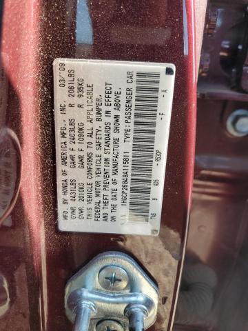 1HGCP26849A115811 - 2009 HONDA ACCORD EXL MAROON photo 12