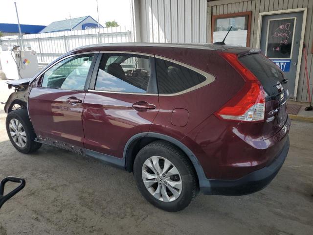 5J6RM4H7XDL080801 - 2013 HONDA CR-V EXL BURGUNDY photo 2