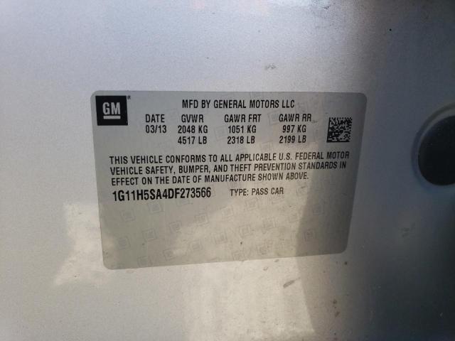 1G11H5SA4DF273566 - 2013 CHEVROLET MALIBU LTZ ვერცხლისფერი ფოტო 12