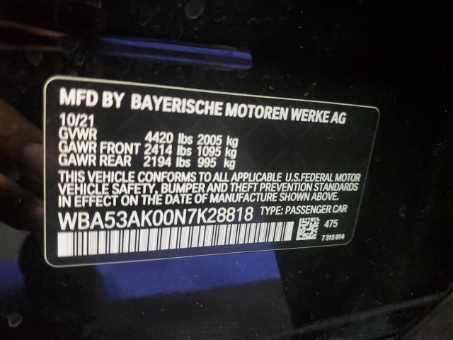 WBA53AK00N7K28818 - 2022 BMW 228I BLACK photo 12