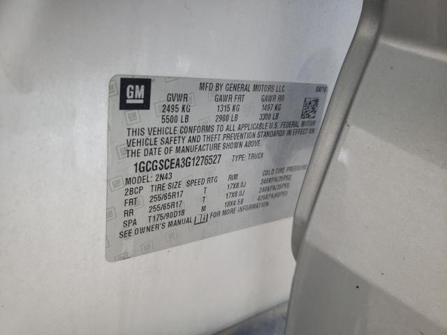 1GCGSCEA3G1276527 - 2016 CHEVROLET COLORADO LT SILVER photo 12