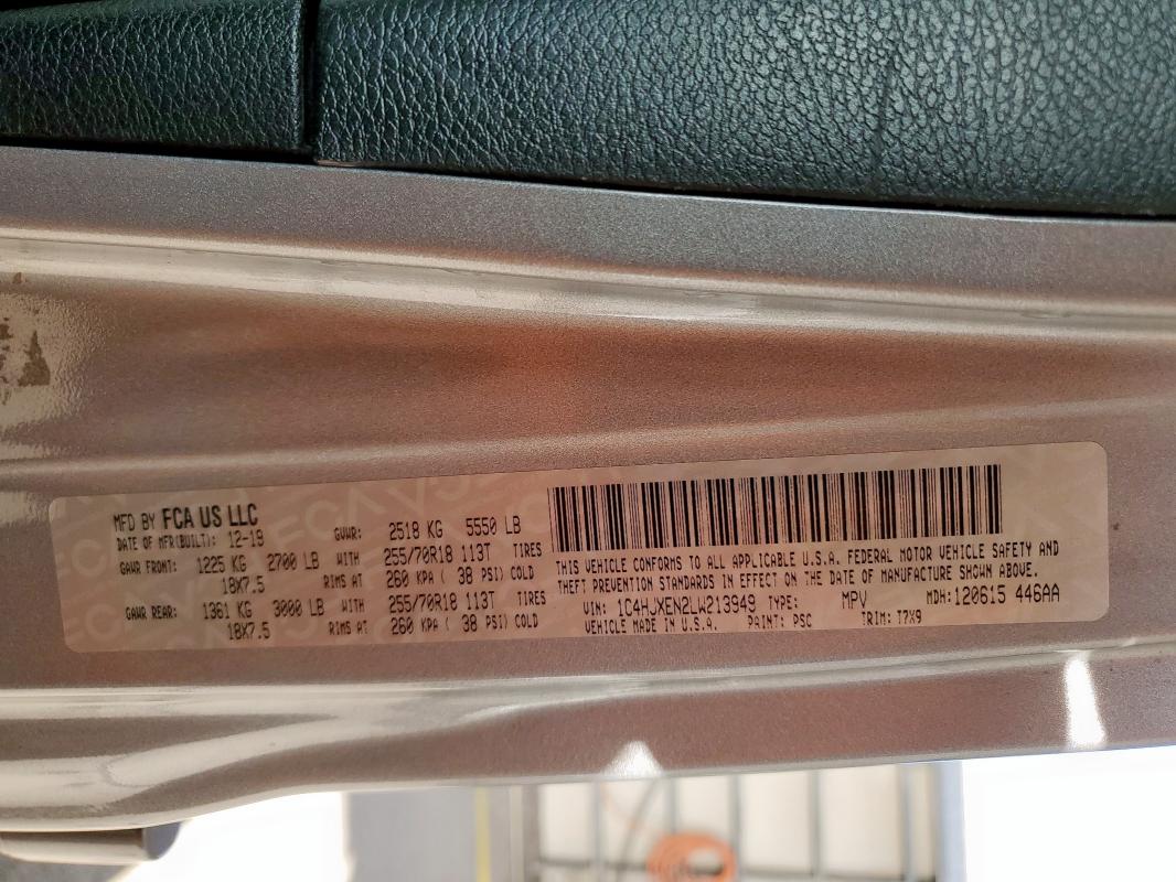 1C4HJXEN2LW213949 - 2020 JEEP WRANGLER U SAHARA SILVER photo 13