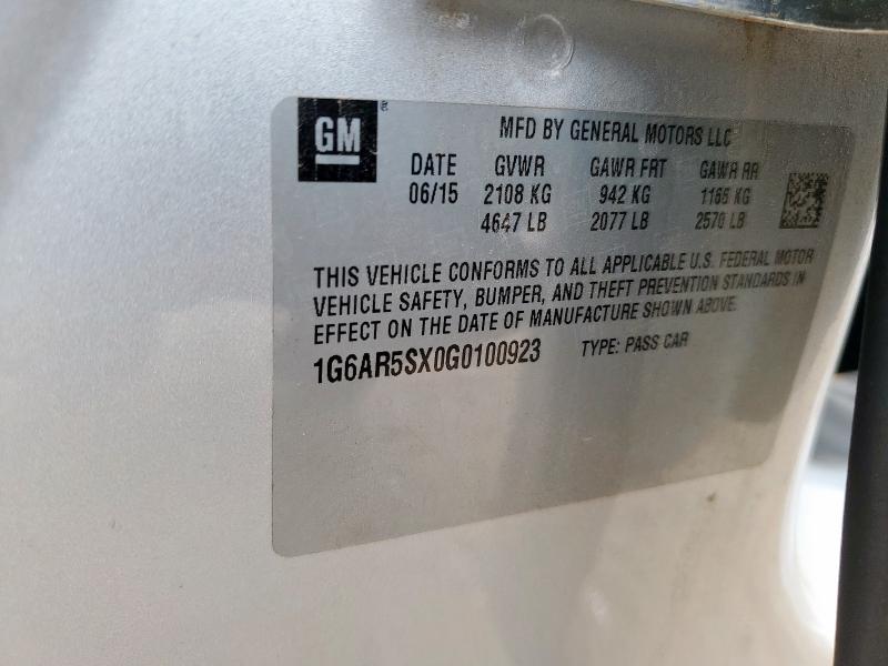 1G6AR5SX0G0100923 - 2016 CADILLAC CTS LUXURY COLLECTION SILVER photo 12