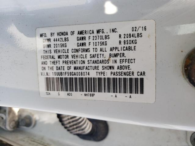 19UUB1F59GA008074 - 2016 ACURA TLX TECH WHITE photo 12