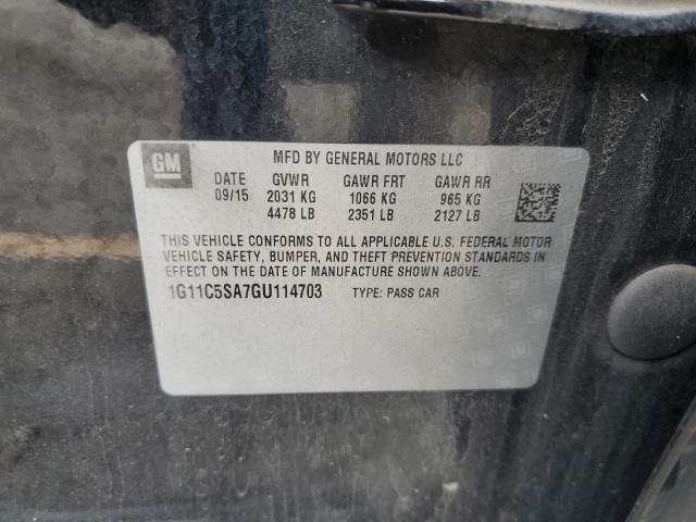 1G11C5SA7GU114703 - 2016 CHEVROLET MALIBU LIM LT BLACK photo 13