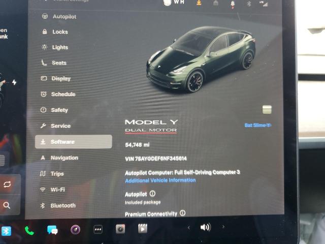 7SAYGDEF6NF345614 - 2022 TESLA MODEL Y 黑色 照片 9