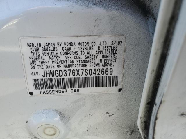 JHMGD376X7S042669 - 2007 HONDA FIT S 白色 照片 12