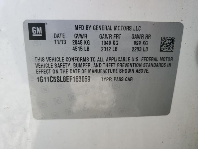 1G11C5SL8EF163069 - 2014 CHEVROLET MALIBU 1LT WHITE photo 12