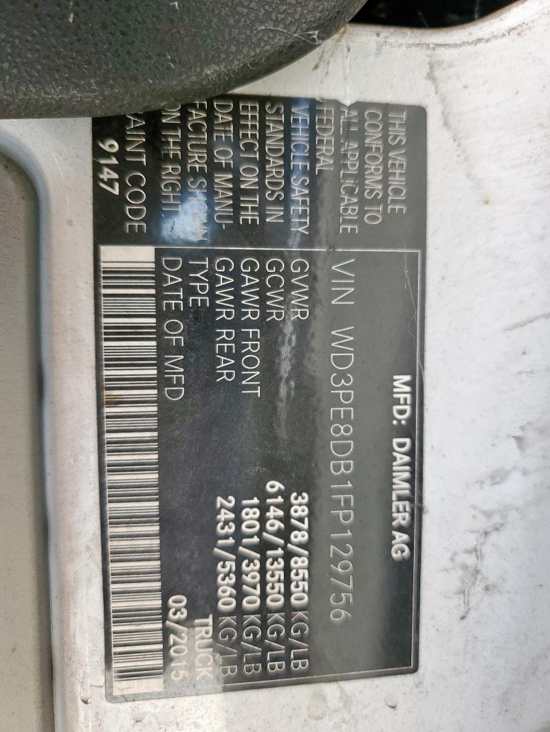 WD3PE8DB1FP129756 - 2015 MERCEDES-BENZ SPRINTER 2500 Ağ foto 13