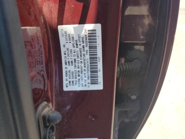 1HGCR3F83FA037470 - 2015 HONDA ACCORD EXL BURGUNDY photo 12