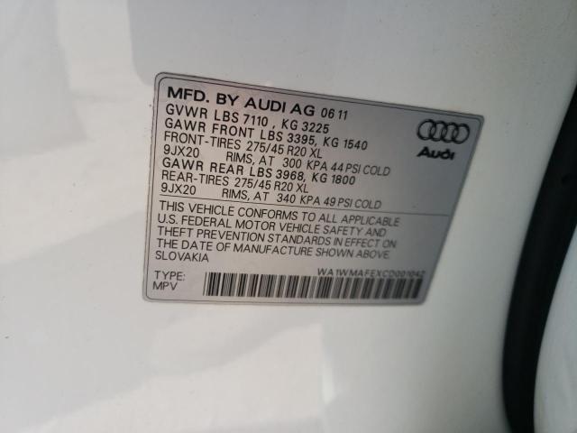 WA1WMAFEXCD001042 - 2012 AUDI Q7 PRESTIGE 白色 照片 12