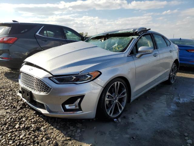 3FA6P0K93KR253940 - 2019 FORD FUSION TITANIUM SILVER photo 2