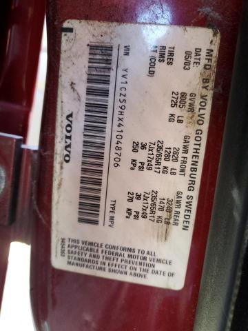 YV1CZ59HX41048706 - 2004 VOLVO XC90 MAROON photo 13