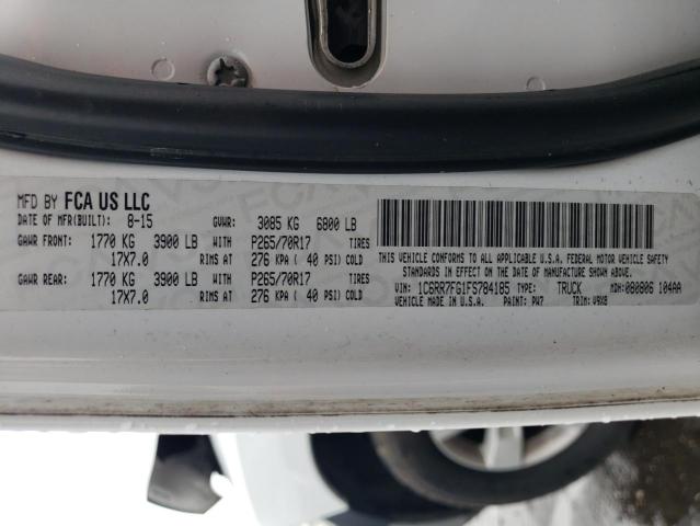 1C6RR7FG1FS784185 - 2015 RAM 1500 ST WHITE photo 12