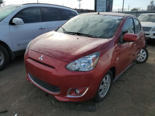 ML32A4HJ5EH022954 - 2014 MITSUBISHI MIRAGE ES RED photo 2