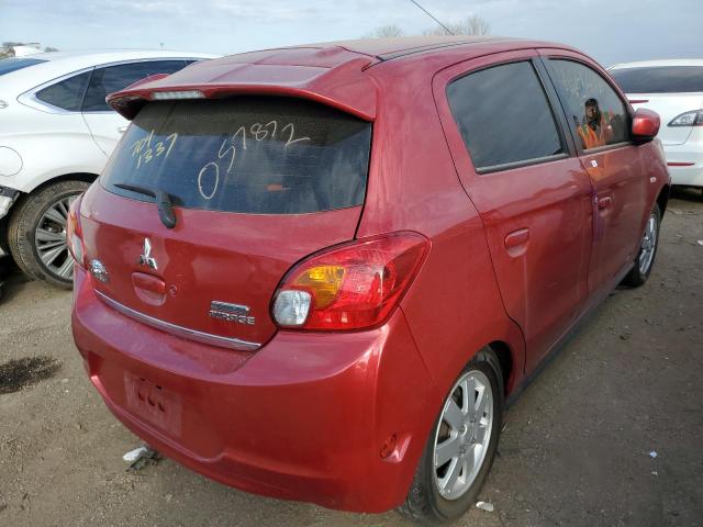 ML32A4HJ5EH022954 - 2014 MITSUBISHI MIRAGE ES RED photo 4