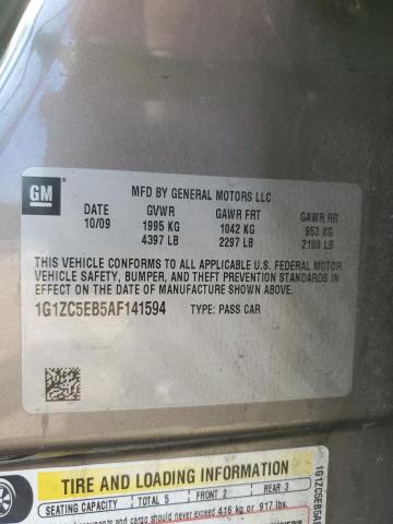 1G1ZC5EB5AF141594 - 2010 CHEVROLET MALIBU 1LT 棕色 照片 12