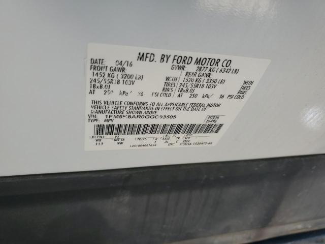 1FM5K8AR0GGC93505 - 2016 FORD EXPLORER POLICE INTERCEPTOR Ağ foto 13