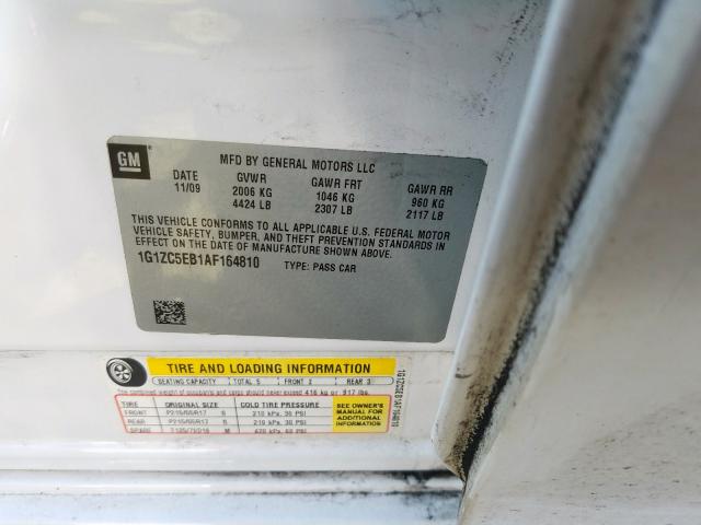 1G1ZC5EB1AF164810 - 2010 CHEVROLET MALIBU 1LT WHITE photo 10