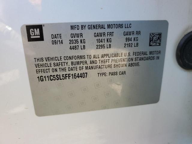 1G11C5SL5FF164407 - 2015 CHEVROLET MALIBU 1LT WHITE photo 12