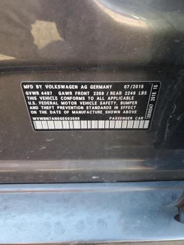 WVWBN7AN0GE503599 - 2016 VOLKSWAGEN CC BASE GRAY photo 12