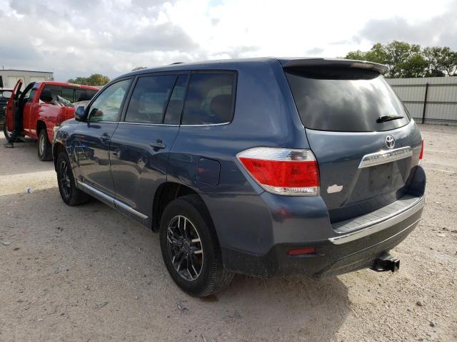 5TDZA3EH5DS032188 - 2013 TOYOTA HIGHLANDER BASE أزرق صورة 3
