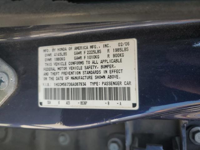 1HGCM56736A087934 - 2006 HONDA ACCORD EX BLUE photo 12