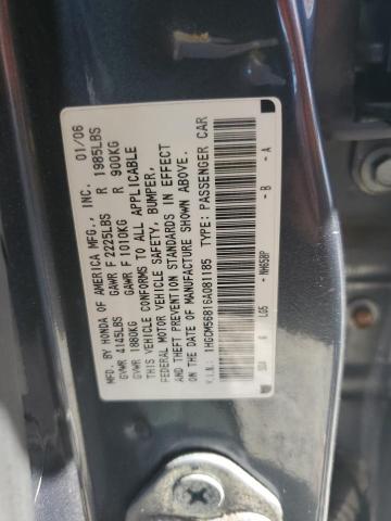 1HGCM56816A081185 - 2006 HONDA ACCORD EX Сұр фото 12
